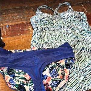 Colorful Patterned Swimsuit Set